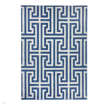Greek Key Navy Blue/Grey Rug-Origins-Rug Love - The Most Loved Rug Store